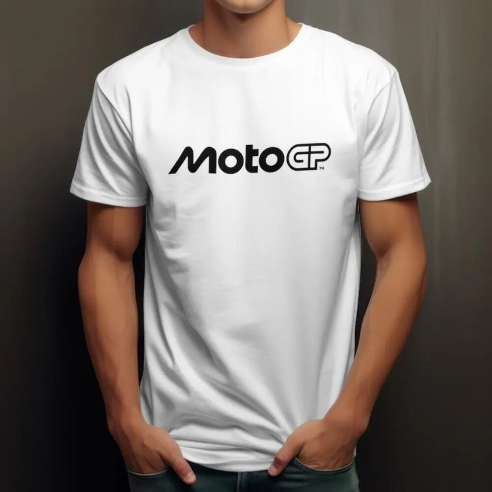 MotoGP Racing Fan T-Shirt WHITE Unisex Cotton Tee Motorcycle Grand Prix Gift